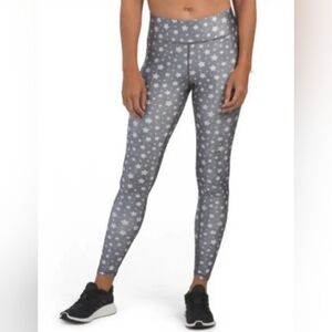 Terez New York North Star Gray and White High Waist Leggings, Size Medium, NWT